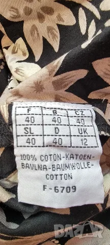 BLANCHE PORTE Флорална Блуза Кимоно 40 / M-L - 100% Памук, снимка 4 - Рокли - 56336246