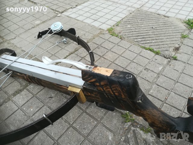 арбалет дърво/метал-84х52см-антик 0903211756, снимка 3 - Антикварни и старинни предмети - 32098168