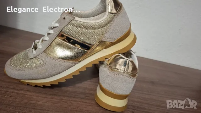 Стилни дамски маратонки Butigo, номер 37, златисти акценти, снимка 5 - Маратонки - 50246701