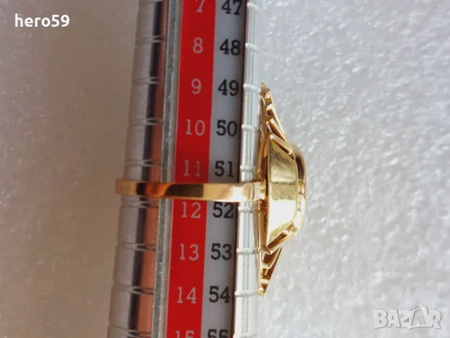 Дамски златен пръстен 14к с цитрин,арт деко, снимка 8 - Пръстени - 47999366
