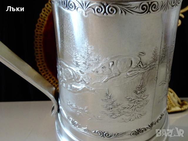 Калаена халба 1 кг.,лов на Глиган с кучета. , снимка 3 - Антикварни и старинни предмети - 54271584