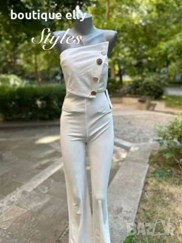 елегантен дамски гащеризон в черно и бяло, снимка 9 - Гащеризони - 52135257