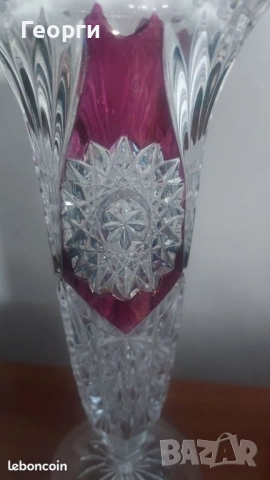 Винтидж кристални ваза/купа/фруктиера, снимка 8 - Антикварни и старинни предмети - 51986608