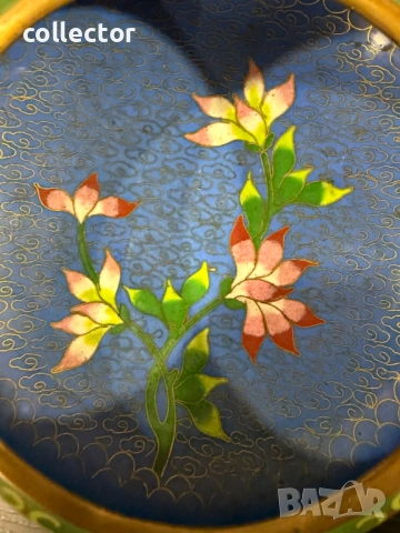 Китайска клуазонова купа / пепелник. №7993, снимка 3 - Антикварни и старинни предмети - 53944380