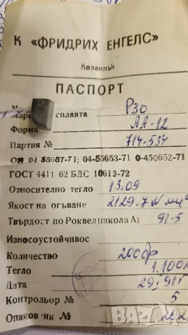 Твърдосплавни пластини Р30, форма АА-12