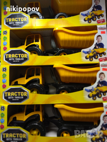 PILSAN голям детски трактор с ремарке и лопатки, снимка 1 - Коли, камиони, мотори, писти - 44585715