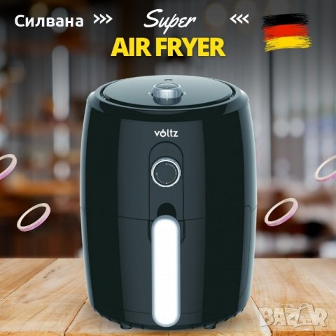 Фритюрник с горещ въздух Air Fryer Voltz V51980L, 1000W, 2 литра, 80-200 C, Таймер,, снимка 2 - Фритюрници - 42655199