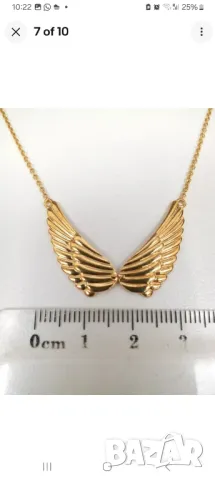 Нов медальон ангелски крила 925 сребро и 18 к златно покритие, снимка 7 - Колиета, медальони, синджири - 48290767