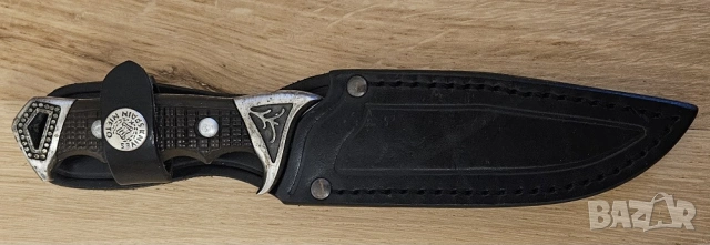 Ловен нож Miguel Nieto 13 см Испания стомана 440c с кожена кания, снимка 2 - Ножове - 53344875