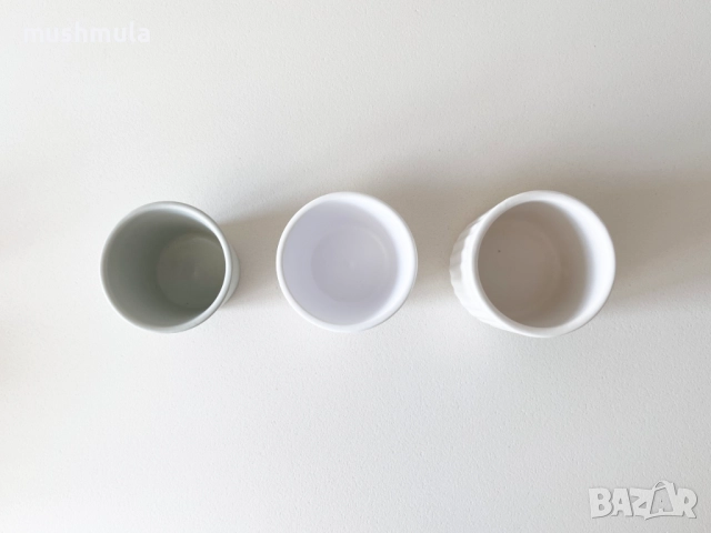 Сет 3бр керамични кашпи ∅ 6-6.5 см, снимка 2 - Саксии и кашпи - 52542746