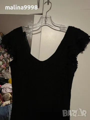 Черна дантелена рокля , снимка 3 - Рокли - 48488564