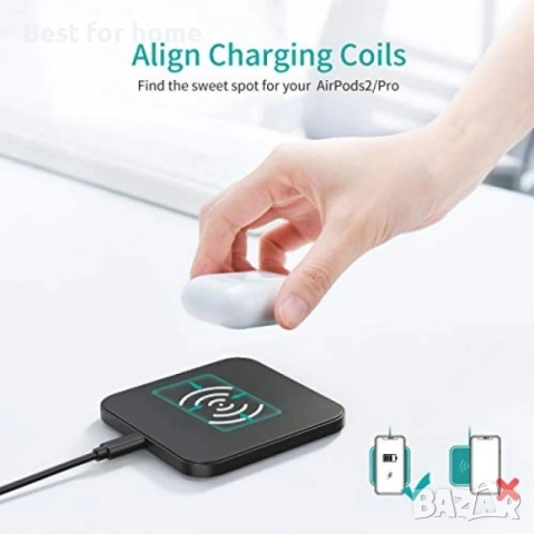 CHOETECH  Qi 10W/7.5W бърза безжична зарядна стойка и подложка , снимка 4 - Безжични зарядни - 51770345