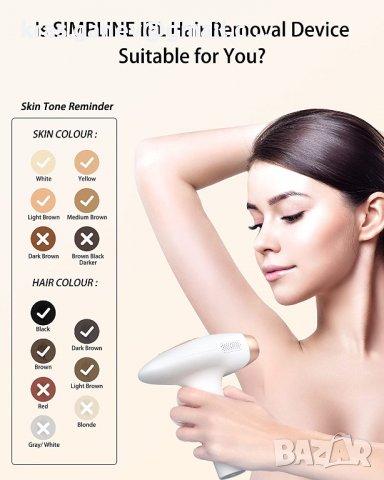 IPL устройство за епилация с 999 999 светлинни импулса, устройство за трайна безболезнена епилация, , снимка 6 - Друга електроника - 38430063