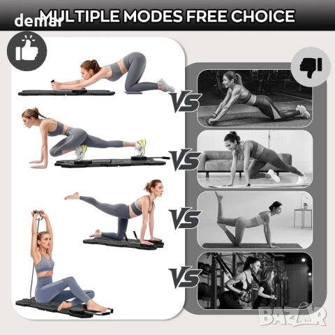 IMAYCC сгъваем преносим многофункционален комплект за пилатес, снимка 7 - Фитнес уреди - 52412193