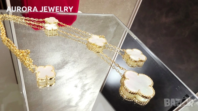 Van Cleef & Arpels VCA 6 Motifs Gold Mother of Pearl Magic Alhambra Clover Дамско Колие, снимка 5 - Колиета, медальони, синджири - 54133407