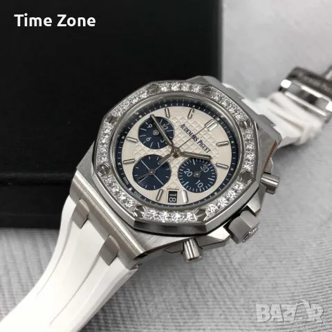 Audemars Piguet Royal Oak Offshore Chronograph 37mm White-Blue Diamond Дамски Различни Варианти, снимка 4 - Дамски - 48182710
