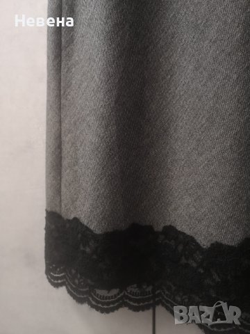 Офис Рокля размер L сиво с Черна дантела , снимка 7 - Рокли - 42782617