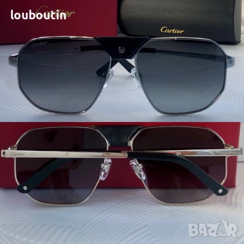 Cartier Мъжки слънчеви очила с кожа 3 цвята, снимка 4 - Слънчеви и диоптрични очила - 51749710
