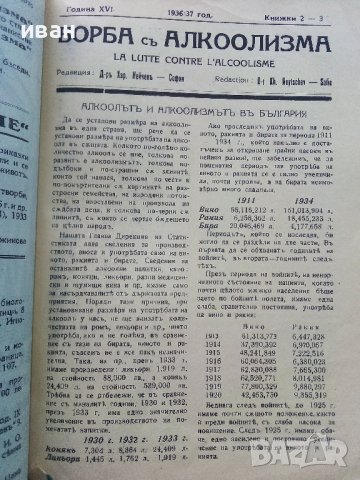 Списание "Борба с алкохолизма" - 1936г. № 23, снимка 2 - Антикварни и старинни предмети - 42854570