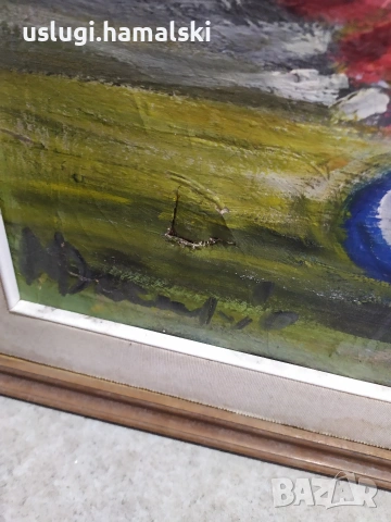 Голяма картина натюрморт платно/масло, снимка 3 - Антикварни и старинни предмети - 54050167