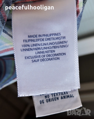 POLO RALPH LAUREN  -мъжка  карирана риза от лен размер L , снимка 14 - Ризи - 52949409