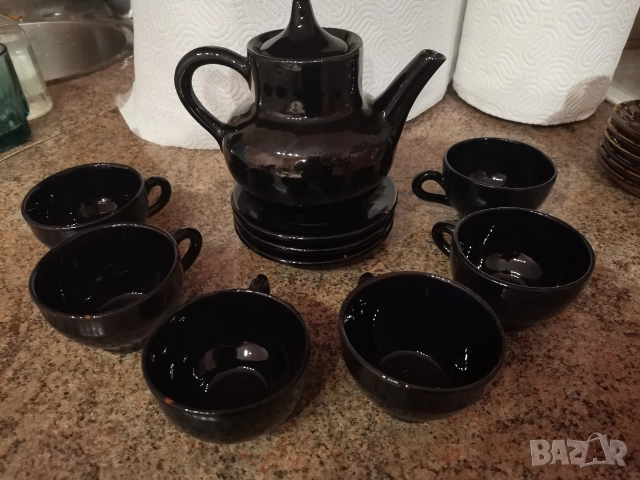 Керамични чаши и каничка , снимка 2 - Антикварни и старинни предмети - 52776940