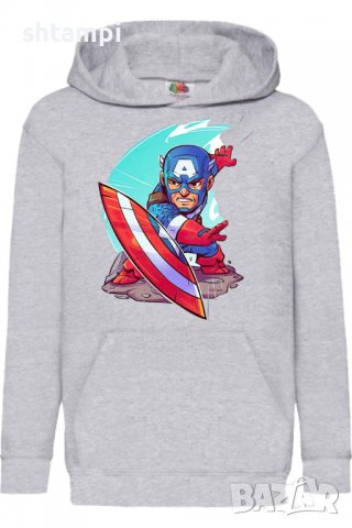 Детски Суитчър/Суитшърт Marvel Captain America 1,Игра,Подарък,Изненада,Забавление,Рожден Ден, снимка 2 - Детски анцузи и суичери - 38324877