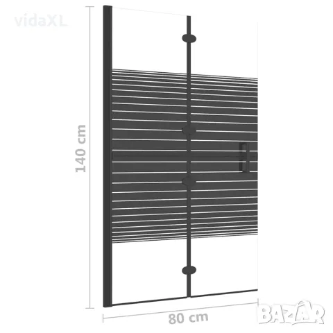 vidaXL Сгъваем душ параван, ESG стъкло, 80x140 см, черен, снимка 7 - Душове - 56146102