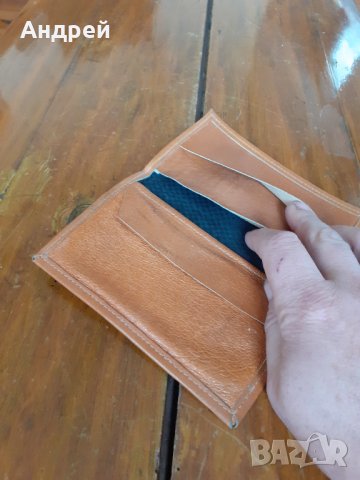 Стар кожен портфейл,портмоне #5, снимка 5 - Антикварни и старинни предмети - 31228196