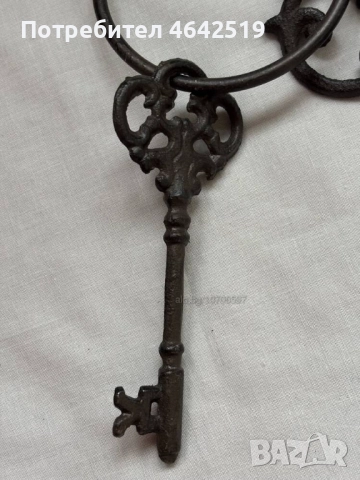 Декоративни винтидж ключове с халка, снимка 5 - Декорация за дома - 52377403