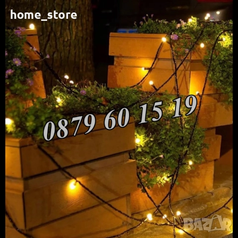 Коледни лампички 20 метра на макара, жълта светлина, водоустойчиви, снимка 2 - Декорация за дома - 52327462