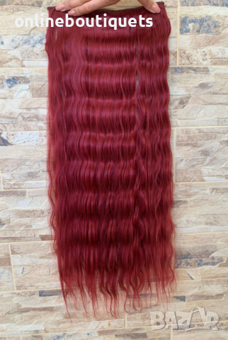 Индийска коса с примеси цвят Малина