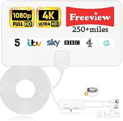 Нова Цифрова телевизионна антена на закрито 250+ мили обхват 4K 1080P HDTV
