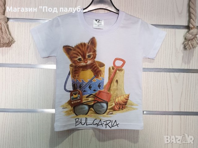 Нова детска тениска с трансферен печат Котенце на плаж , снимка 5 - Детски тениски и потници - 29899145