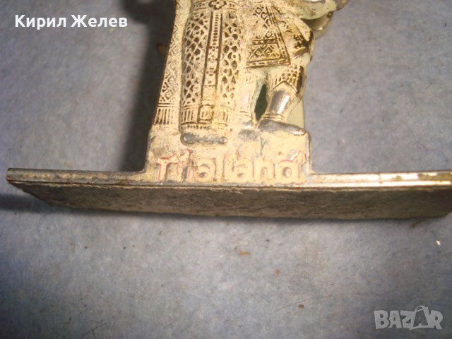 СТАРА ТРАДИЦИОННА ФОЛКЛОРНА ОЛОВНА СТАТУЕТКА - ПОСТАВКА Тайланд с ПОЗЛАТА и ЕМАЙЛ-ПАСТА 30949, снимка 8 - Колекции - 38108246