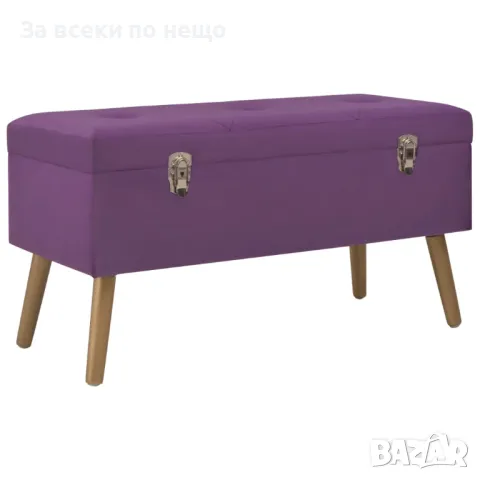 Пейка с отделение за съхранение, 80 см, лилава, кадифе