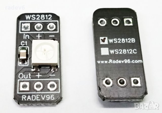 WS2812B LED модул с 1 светодиод, 5050, RGB, WS2812, Ардуино / Arduino, снимка 1 - Друга електроника - 35336301
