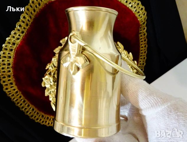 Бронзова кана за ракия,гюм за мляко. , снимка 8 - Антикварни и старинни предмети - 53274853