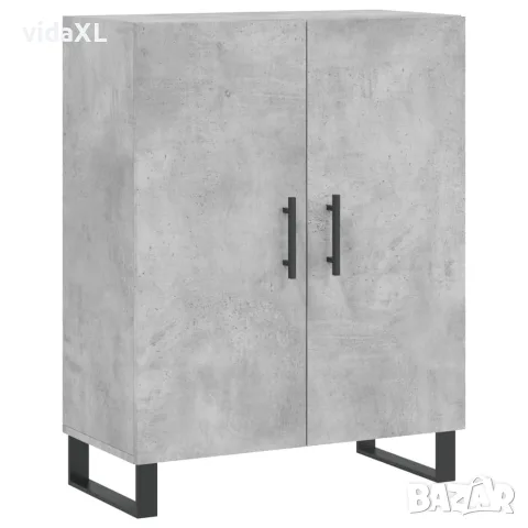vidaXL Висок шкаф, бетонно сив, 69,5x34x180 см, инженерно дърво, снимка 7 - Бюфети - 56146774