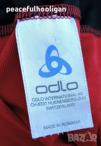 ODLO мъжка спортна блуза XXL – Поло яка, 1/2 цип, червено и черно, снимка 14 - Спортни дрехи, екипи - 56058668