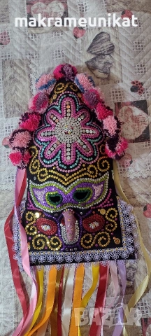 Кукерска маска, гугла юношеска,, ръчна изработка, капашон,Новодел, Сурва, Кукерландия, снимка 3 - Колекции - 42880006