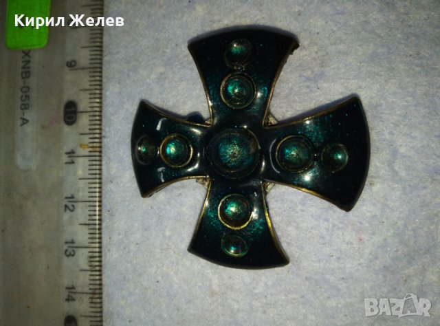 ЕМАЙЛИРАН СТИЛЕН СРЕБРИСТ МЕСИНГОВ МОДЕН АРТ КРЪСТ 31926, снимка 8 - Колиета, медальони, синджири - 42116924