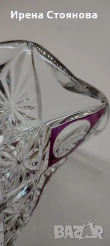 Винтидж кристална ваза, оловен кристал, Германия. 25 см, снимка 6 - Вази - 47824671