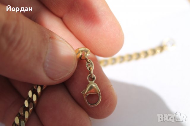 Сребърен позлатен ланец, снимка 5 - Антикварни и старинни предмети - 38002501