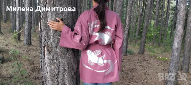 Ръчно рисувани кимона от поплин , снимка 3 - Сака - 48880401
