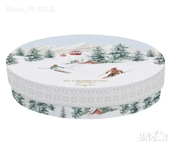 Сет 4 коледни чинии , снимка 2 - Сервизи - 47670242