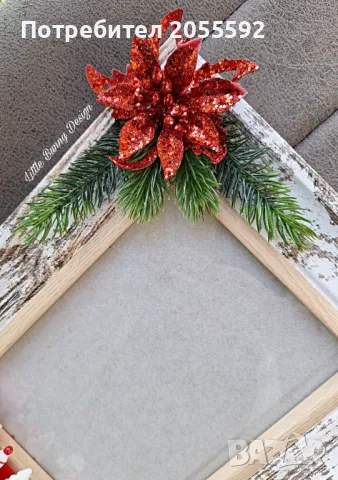 Коледна рамка с приказно червено влакче, снимка 3 - Коледни подаръци - 48087413