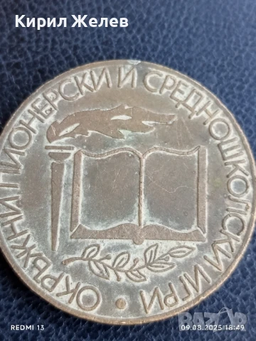 Плакет ОКРЪЖНИ ПИОНЕРСКИ И СРЕДНОШКОЛСКИ ИГРИ СЛИВЕН 34532, снимка 6 - Антикварни и старинни предмети - 51310673