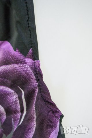 Черна рокля с ефектен флорален принт в цвят тюркоаз Ibiza line - S/M/L, снимка 5 - Рокли - 42819485