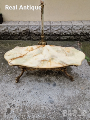 Уникална антикварна белгийска холна маса бронз оникс , снимка 2 - Антикварни и старинни предмети - 52113556